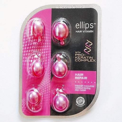 ellips　エリップス　ヘアビタミン　トリートメントカプセル　ヘアリペア　プロケラチン　６粒　ヘアオイル　ピンク