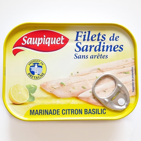saupiquet いわし缶詰 レモンバジル Filets de Sardines CITRON BASILIC