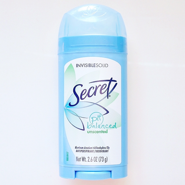 シークレット　デオドラントスティック　制汗剤　無香料　Secret unscented INVISIBLE SOLID