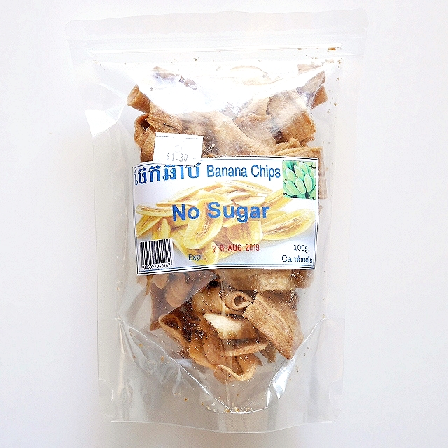 バナナチップス ノーシュガー 100g Banana Chips No Sugar