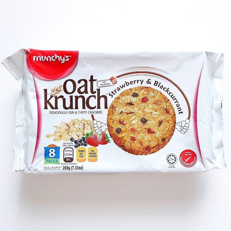 Munchy's オーツクランチクッキー oat krunch ストロベリー＆ブラックカラント ８袋入り