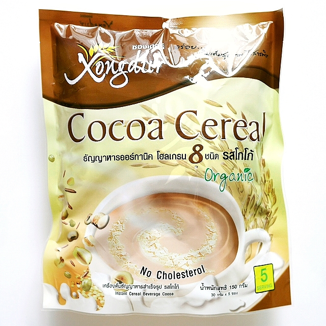 Xongdur Cocoa Cereal　ソンドゥ　ココアシリアル　オーガニック　8種の穀物入り　5袋