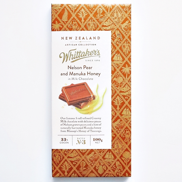 Whittaker's　ウィッタカー　ネルソンペア＆マヌカハニーミルクチョコレート　100g　Nelson Pear