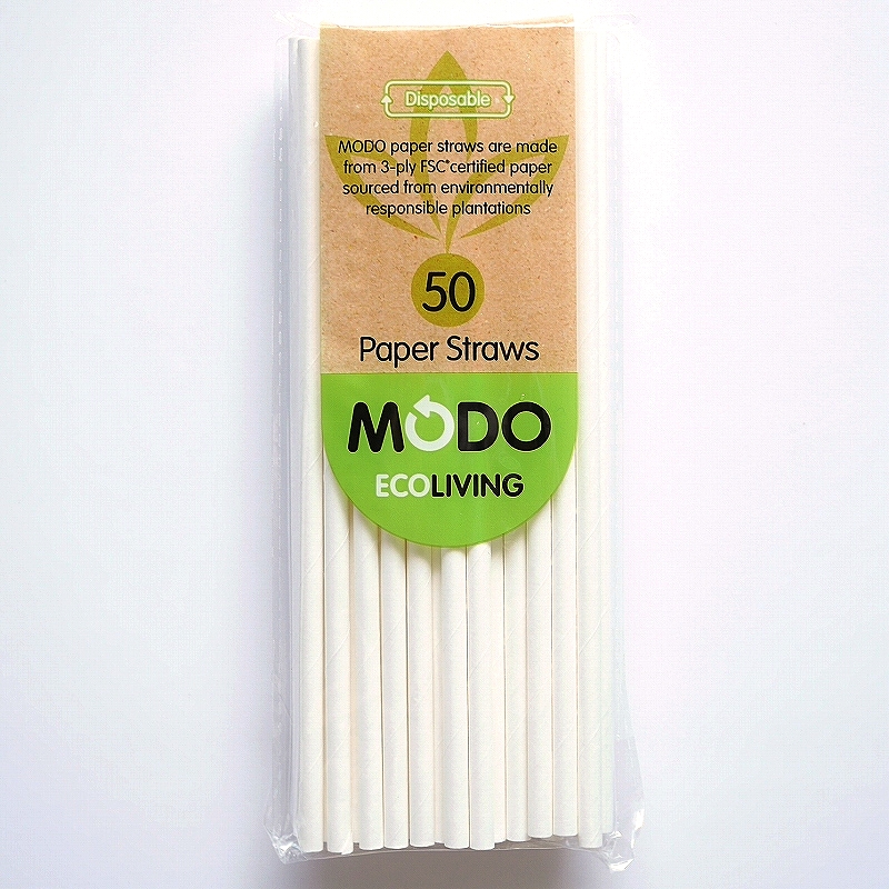 MODO ECO LIVING Disposable Paper Straws 50　使い捨て紙ストロー