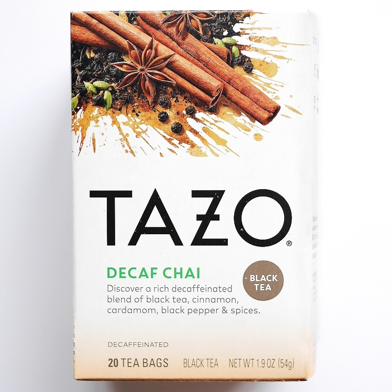 タゾティー　デカフェチャイ　ブラックティー　ティーバッグ　20袋入り　TAZO DECAF CHAI