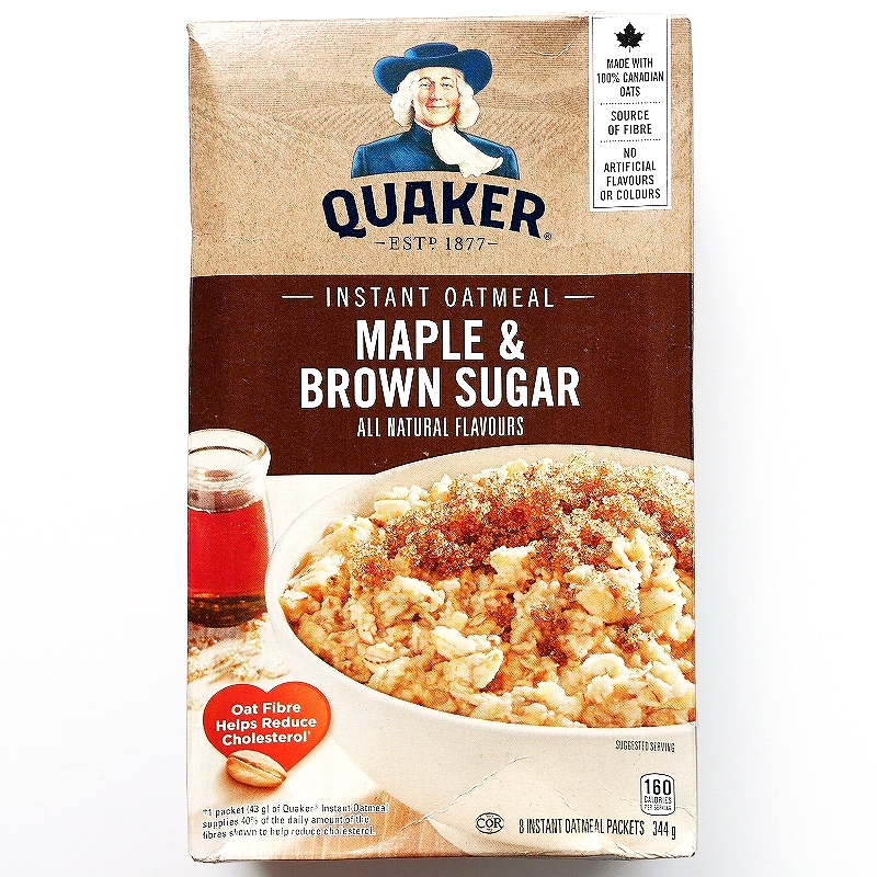 クエーカー　インスタントオートミール　メープル＆ブラウンシュガー　QUAKER MAPLE & BROWN SUGAR