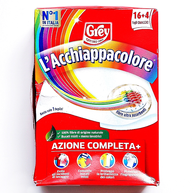 GREY L’Acchiappacolore Azione Completa+　カラーキャッチャー　色移り防止シート20