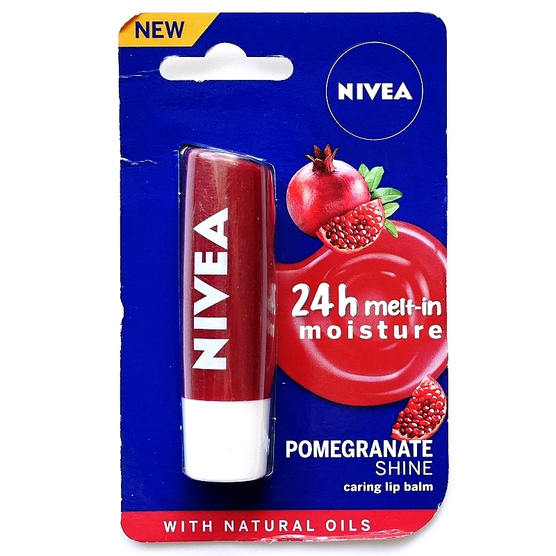 ニベア　リップバーム　ざくろ　NIVEA 24h melt-in moisture POMEGRANATE SHINE