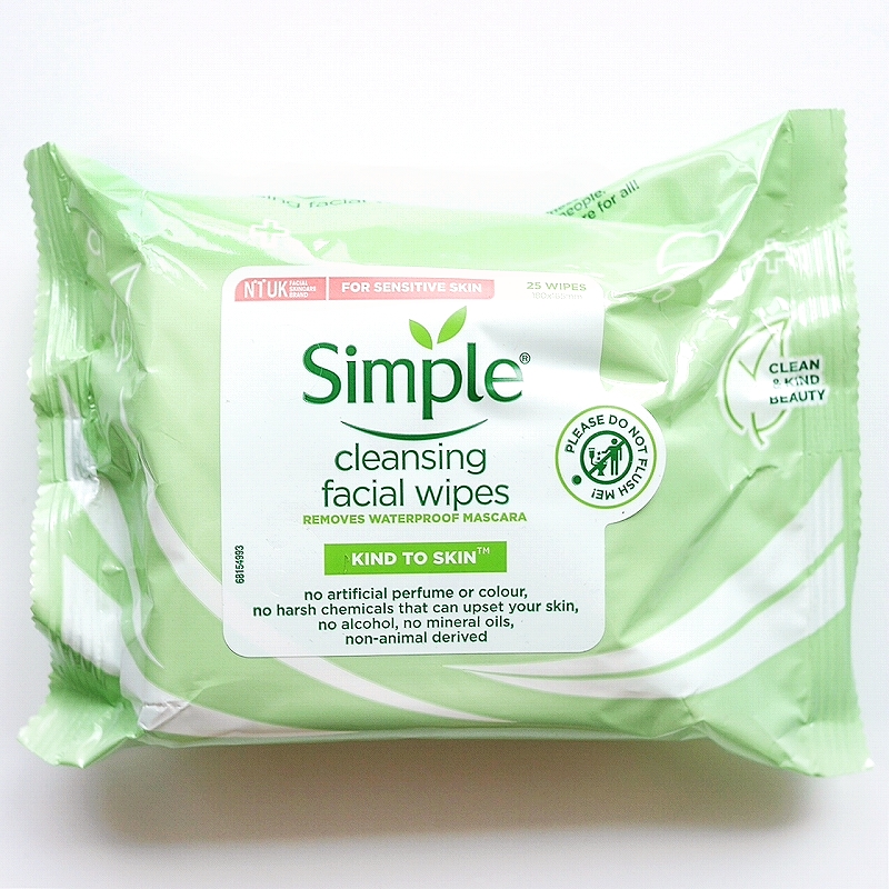 シンプル　クレンジングフェイシャルワイプ　敏感肌用　Simple cleansing facial wipes