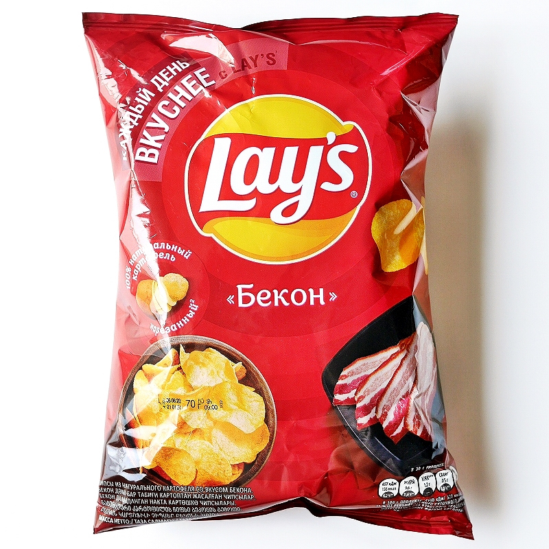 レイズ　ポテトチップス　ベーコン味　Lay's Бекон 70g