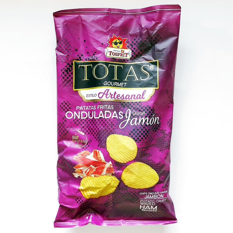 TOTAS onduladas sabor jamón　トータスグルメ　ポテトチップス　生ハム味