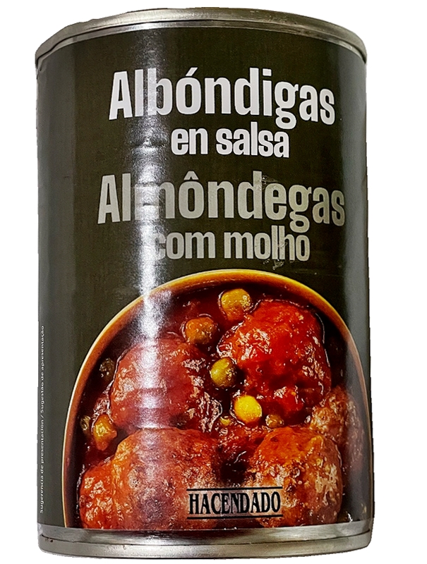 HACENDADO Albóndigas en salsa　アルボンディガス　ミートボールのソース漬けの缶詰