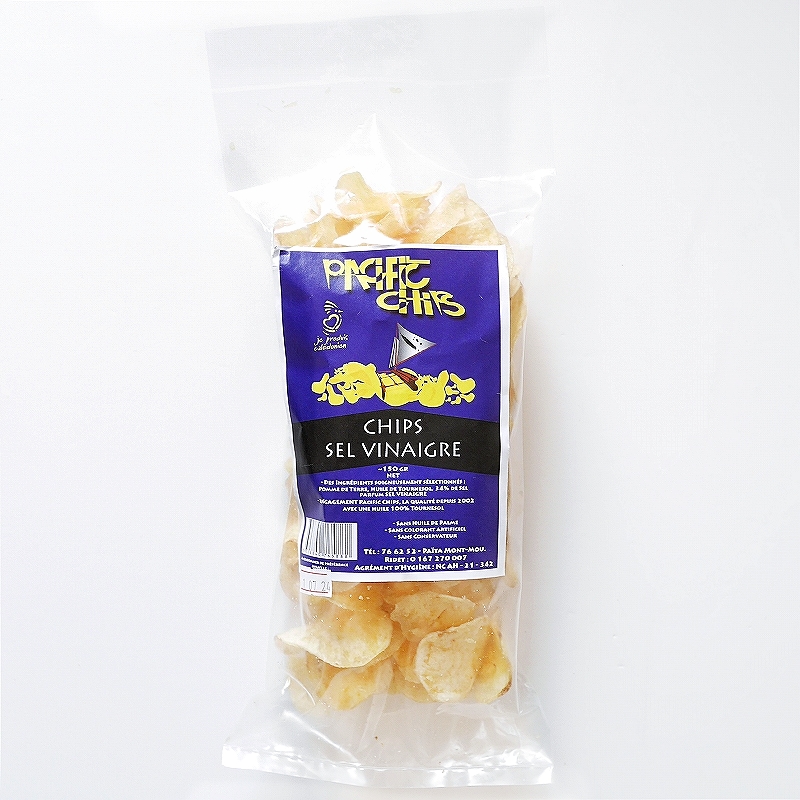 パシフィックチップス　塩ビネガー味　ポテトチップス　PACIFIC CHIPS SEL VINAIGRE 150g