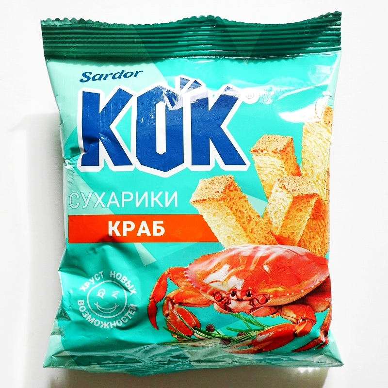 Sardor KOK СУХАРИКИ КРАБ 25g　スハリキ　カニ味　ラスク