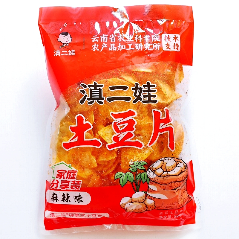 滇二娃　土豆片　麻辣味　80g　ポテトチップス　マーラー味