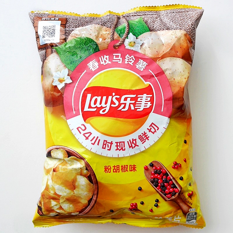 レイズ　ポテトチップス　粉胡椒味　ピンクペッパー味　Lay's乐事　春收马铃薯　60g