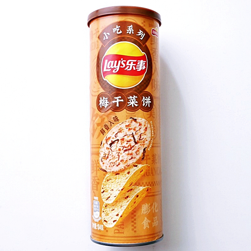 レイズ　ポテトチップス　小吃系列　Lay's乐事　梅干菜饼　梅干菜餅　104g