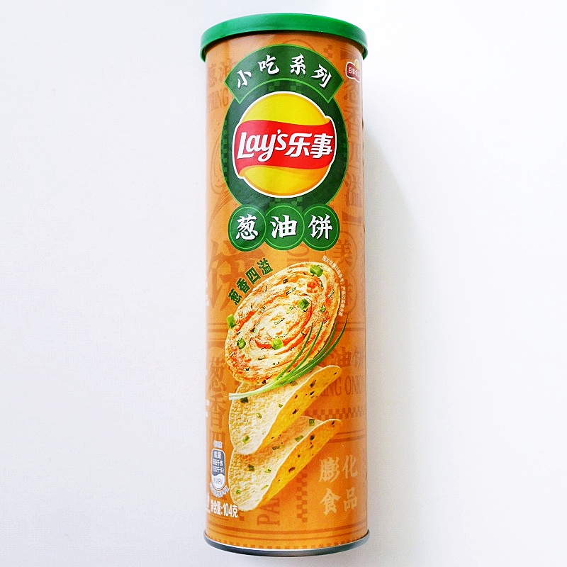 レイズ　ポテトチップス　小吃系列　Lay's乐事　葱油饼　葱油餅　104g