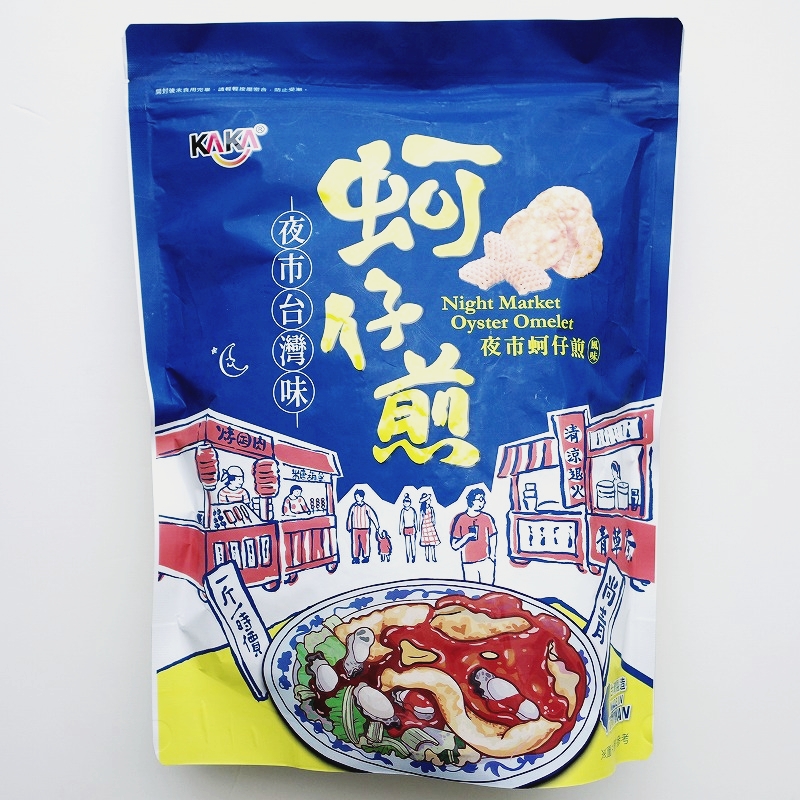 KAKA　夜市蚵仔煎風味　蚵仔煎　夜市台湾味　牡蠣オムレツ味スナック　210g
