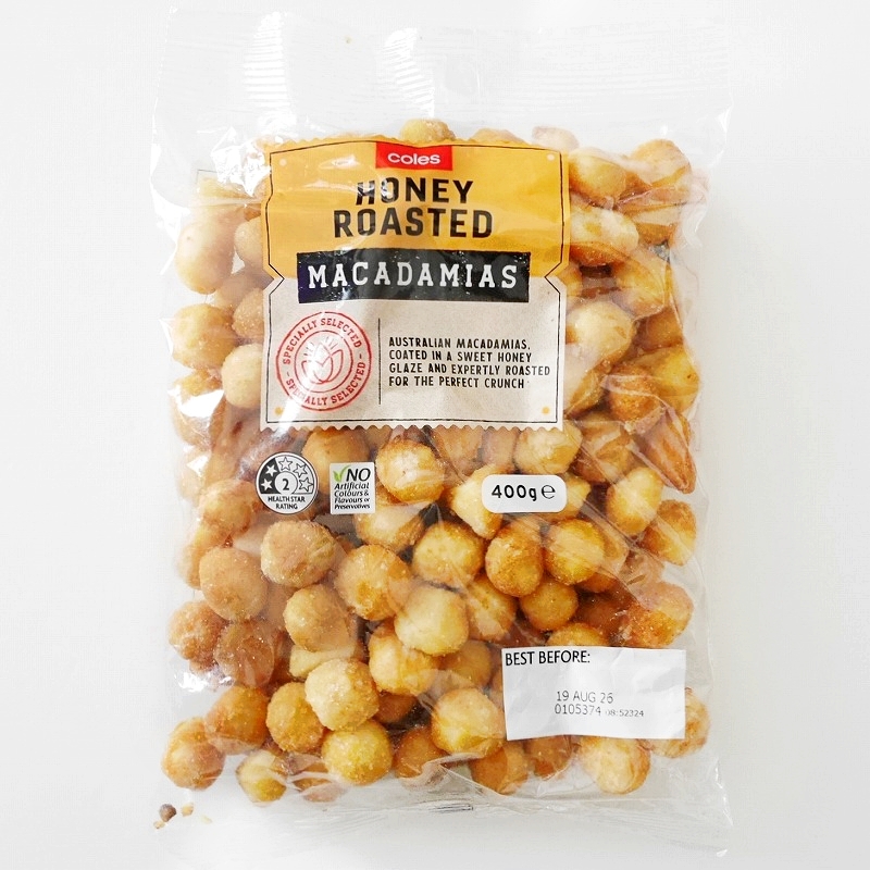 コールズ　ハニーローストマカダミアナッツ　400g　coles HONEY ROASTED MACADAMIAS