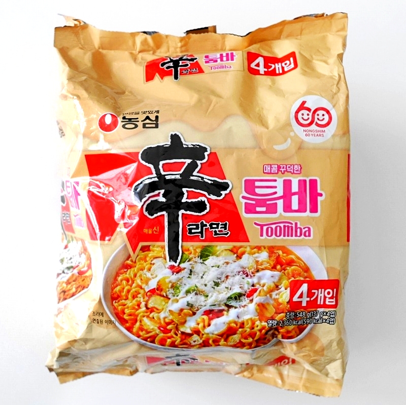 農心　辛ラーメントゥーンバ　Toomba　４袋　クリームパスタ風焼きそば　汁なし麺　袋麺