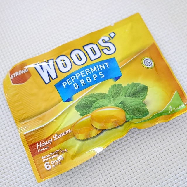 WOODS' PEPPERMINT DROPS ペパーミントドロップ　ハニーレモン　キャンディー　６個入りの口コミ