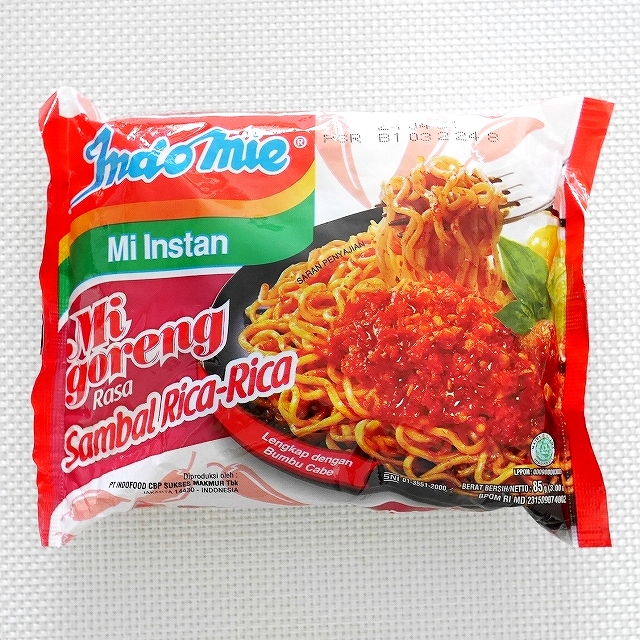 Indomie Mi goreng Sambal Rica-Rica　インドミー　ミーゴレン　サンバルリチャリチャ味の口コミ