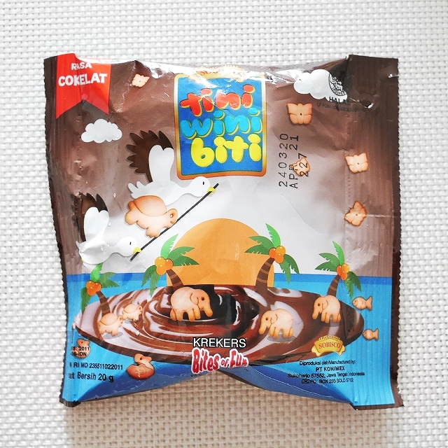 SOBISCO tini wini biti RASA COKELAT　動物ビスケット　クッキー　チョコレート味　20gの口コミ