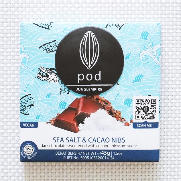 podチョコレート　シーソルト＆カカオニブ　ポッドチョコレート　海塩　SEA SALT & CACAO NIBS 45gの口コミ