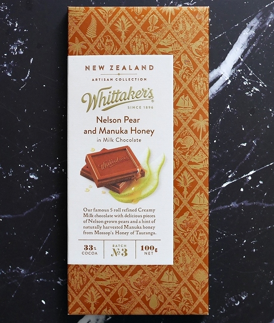 Whittaker's　ウィッタカー　ネルソンペア＆マヌカハニーミルクチョコレート　100g　Nelson Pearの口コミ