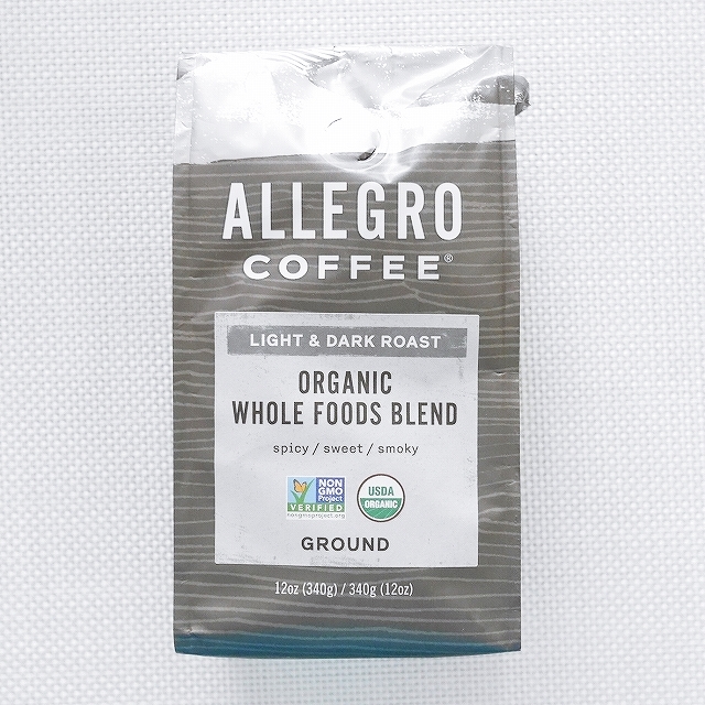 アレグロコーヒー　ライト＆ダークロースト　オーガニックホールフーズブレンド　コーヒー粉　ALLEGRO COFFEEの口コミ