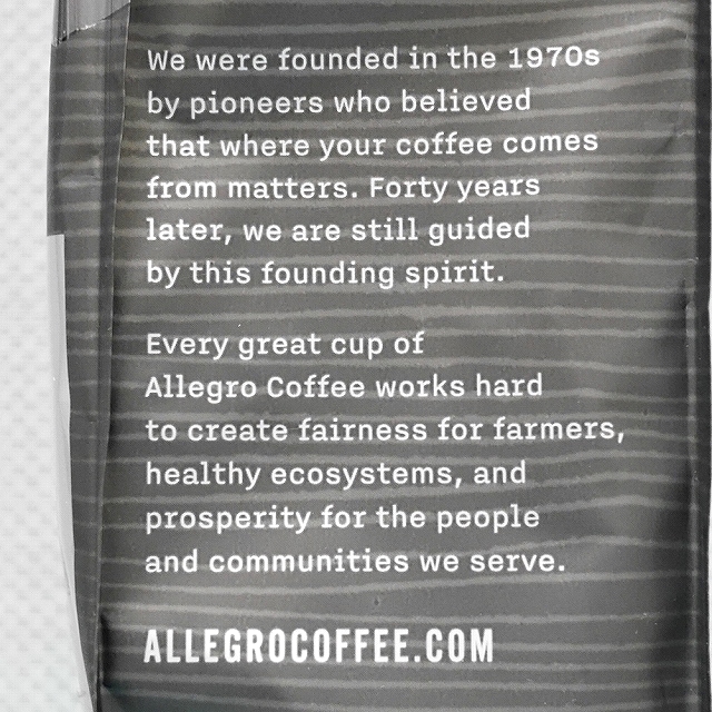 アレグロコーヒー　ライト＆ダークロースト　オーガニックホールフーズブレンド　コーヒー粉　ALLEGRO COFFEEの口コミ