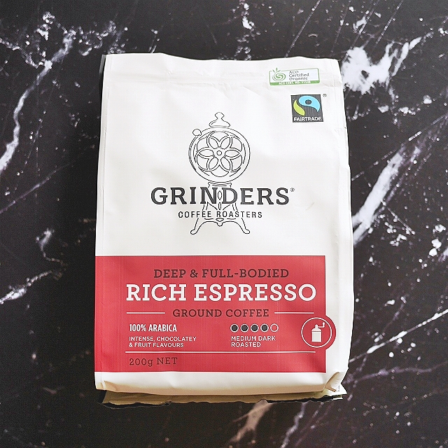 GRINDERS COFFEE ROASTERS　グラインダーズコーヒー　リッチエスプレッソ　コーヒー豆　粉の口コミ