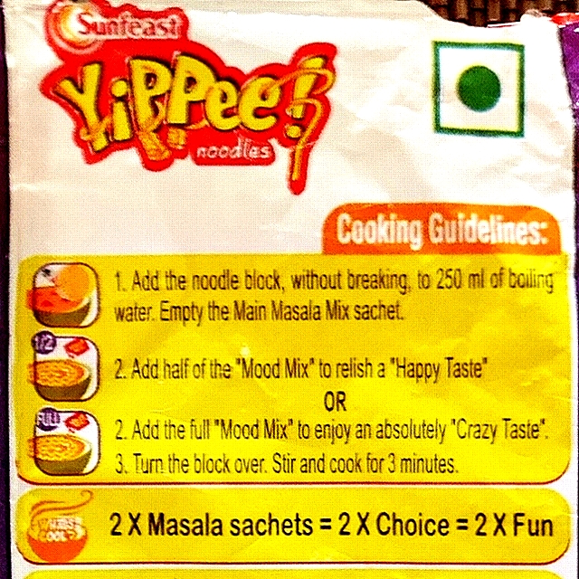 Sunfeast Yippee! noodles mood masala　サンフィースト　イッピーヌードル　ムードマサラの口コミ