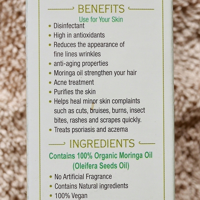 Baca-Villa オーガニックモリンガオイル 30ml ORGANIC MORINGA OILの口コミ