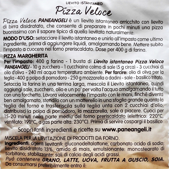 PANEANGELI Lievito Istantaneo Pizza Veloce 26 g