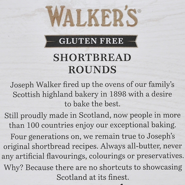 ウォーカーズ　グルテンフリーショートブレッドラウンド　Walker's Gluten Free Shortbreadの口コミ