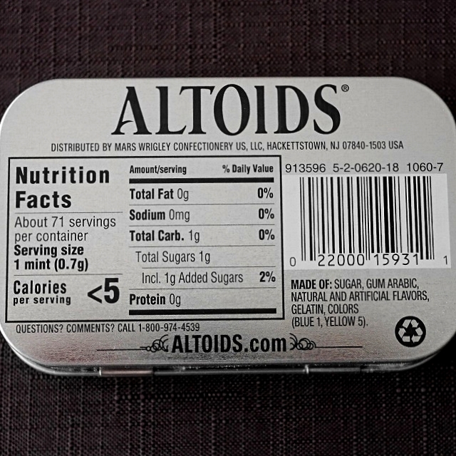 アルトイズ　ミントタブレット　スペアミント　ALTOIDS SPEARMINT 50gの口コミ