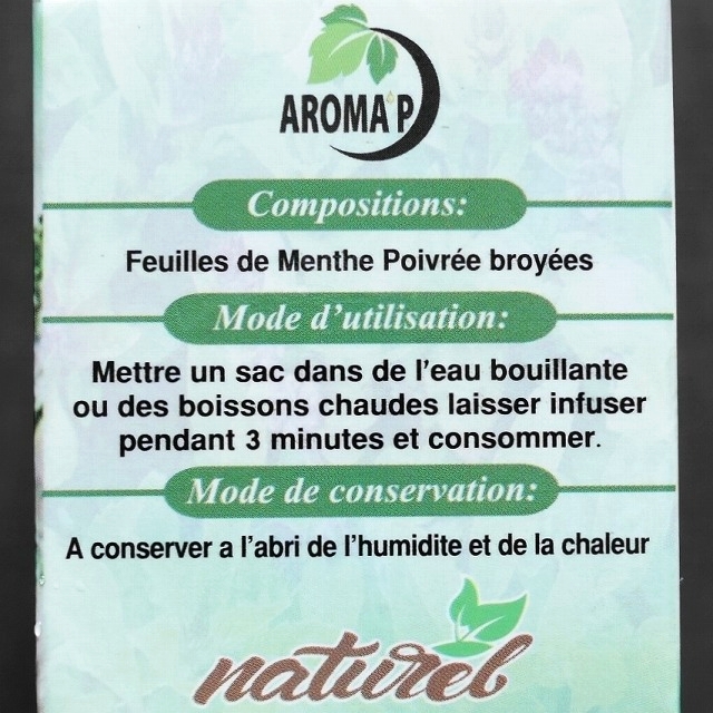 AROMA P Infusion de Menthe Poivrée　ペパーミントティー　ティーバッグの口コミ