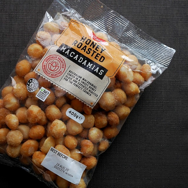 コールズ　ハニーローストマカダミアナッツ　400g　coles HONEY ROASTED MACADAMIASの口コミ