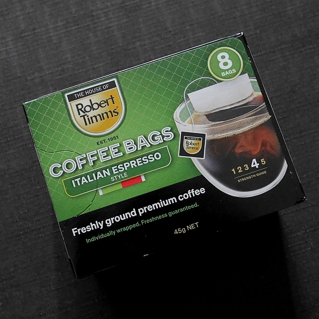 ロバートティムズ　コーヒーバッグ　イタリアンエスプレッソ　８袋入り　Robert Timms COFFEE BAGSの口コミ
