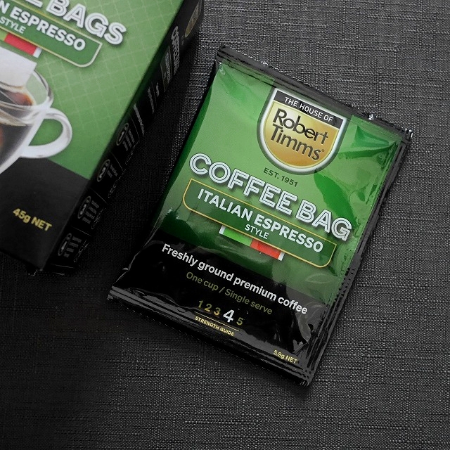 ロバートティムズ　コーヒーバッグ　イタリアンエスプレッソ　８袋入り　Robert Timms COFFEE BAGSの口コミ