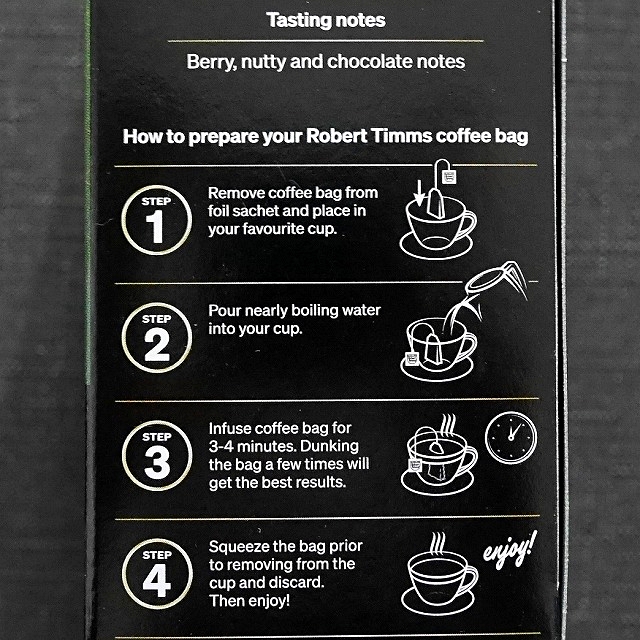 ロバートティムズ　コーヒーバッグ　イタリアンエスプレッソ　８袋入り　Robert Timms COFFEE BAGSの口コミ