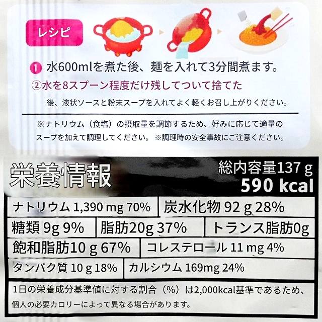 農心　辛ラーメントゥーンバ　Toomba　４袋　クリームパスタ風焼きそば　汁なし麺　袋麺の口コミ