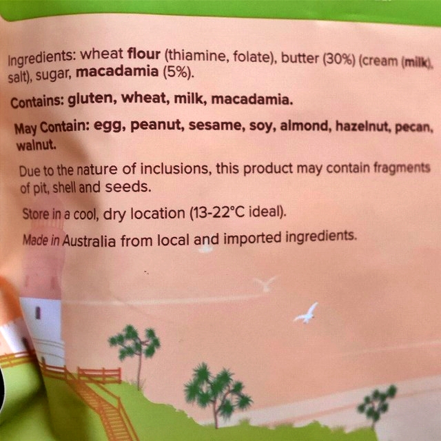 バイロンベイクッキー　マカダミアショートブレッド　BYRON BAY cookies SHORTBREAD 100gの口コミ