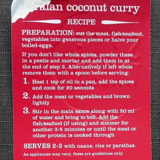 スパイステイラー　ケララココナッツカレー　The Spice Tailor keralan coconut curryの口コミ